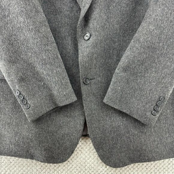 Jos A Bank Blazer Men LT 100% Camel Hair Gray Coat Jacket Lined 2 Button Pockets - Picture 6 of 15